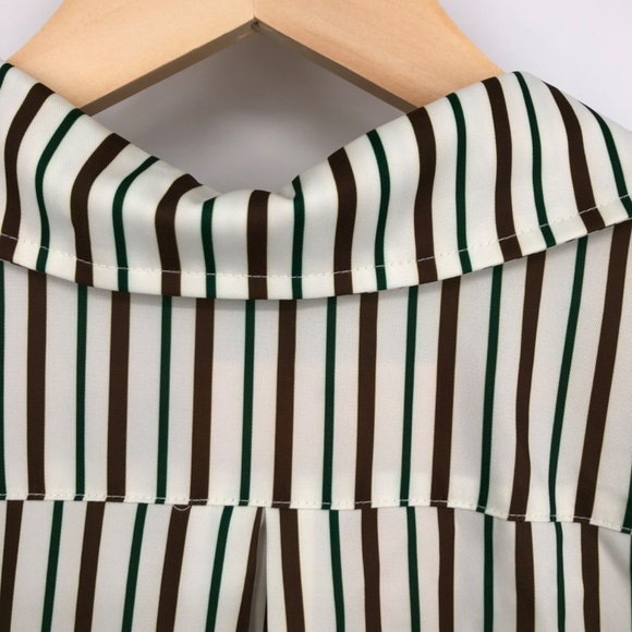 Kittenish Womens Button Front Top Size Small Stripe Oversized Long Flare Sleeve - Picture 11 of 15